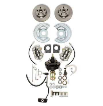 SCOTT DRAKE FRONT DISC BRAKE CONVERSION KIT WITH DUAL BOWL MASTER CYLINDER FOR MANUAL FRONT DRUM BRAKES