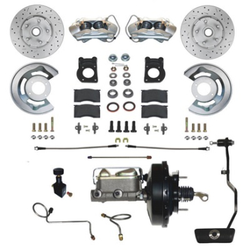 SCOTT DRAKE POWER DISC BRAKE CONVERSION KIT - DRILLED/SLOTTED ROTORS AUTO TRANS.