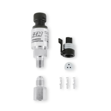 AEM STAINLESS STEEL PSIG SENSORS - 150 PSI - 1/8 in. NPT Male Thread w/ -4 and 3/16 NPT Adapters
