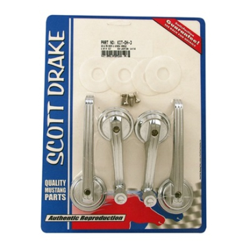 1965-1967 Ford Mustang FASTBACK DOOR HANDLE & WINDOW CRANK KIT (LATE 1965)