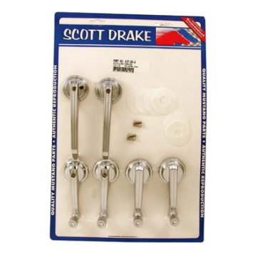 SCOTT DRAKE 65-67 COUPE/CONVERTIBLE DOOR HANDLE & WINDOW CRANK KIT (LATE 1965)