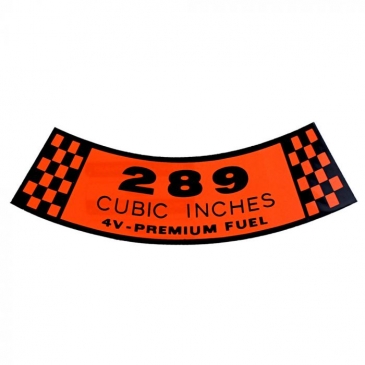 1965-67 FORD MUSTANG AIR CLEANER DECAL (289-4V)