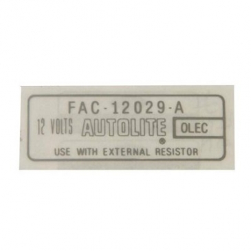 1965-1972 FORD MUSTANG COIL DECAL