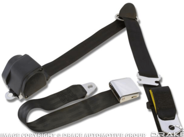 SCOTT DRAKE 3-POINT RETRACTABLE SEAT BELT-BLACK