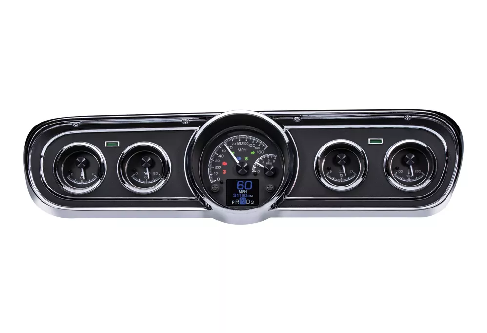 DAKOTA DIGITAL 1965- 66 Ford Mustang HDX Instruments - BLACK ALLOY FACE
