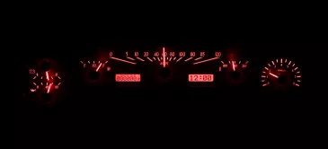 DAKOTA DIGITAL 1964- 65 Ford Falcon, Ranchero And Mustang VHX Instruments - SILVER ALLOY FACE / RED LIGHTING