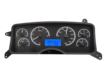 DAKOTA DIGITAL 1987- 89 Ford Mustang VHX Instruments - BLACK ALLOY FACE / BLUE LIGHTING