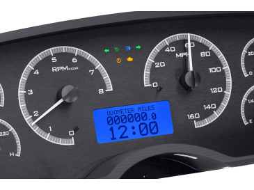 DAKOTA DIGITAL 1987- 89 Ford Mustang VHX Instruments - BLACK ALLOY FACE / BLUE LIGHTING