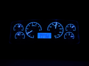 DAKOTA DIGITAL 1987- 89 Ford Mustang VHX Instruments - BLACK ALLOY FACE / BLUE LIGHTING