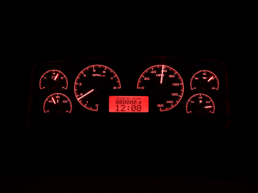 DAKOTA DIGITAL 1987- 89 FORD MUSTANG VHX INSTRUMENTS - BLACK ALLOY FACE / RED LIGHTING