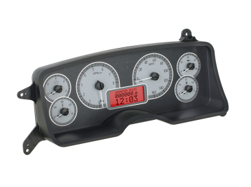 DAKOTA DIGITAL 1987- 89 FORD MUSTANG VHX INSTRUMENTS - SILVER ALLOY FACE / RED LIGHTING
