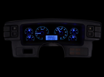 DAKOTA DIGITAL 1987- 89 FORD MUSTANG VHX INSTRUMENTS - SILVER ALLOY FACE / BLUE LIGHTING