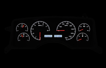 DAKOTA DIGITAL 1990- 93 FORD MUSTANG VHX INSTRUMENTS - BLACK ALLOY FACE / WHITE LIGHTING