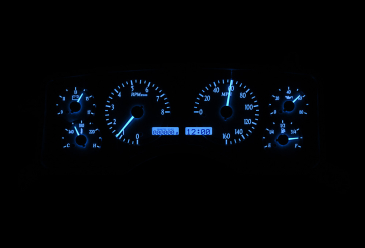 DAKOTA DIGITAL 1990- 93 FORD MUSTANG VHX INSTRUMENTS - SILVER ALLOY FACE / BLUE LIGHTING