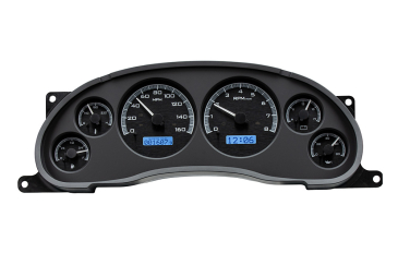 DAKOTA DIGITAL 1994- 2004 Ford Mustang VHX Instruments - BLACK ALLOY FACE / BLUE LIGHTING