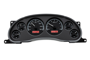 DAKOTA DIGITAL 1994- 2004 FORD MUSTANG VHX INSTRUMENTS - BLACK ALLOY FACE / RED LIGHTING