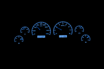 DAKOTA DIGITAL 1994- 2004 Ford Mustang VHX Instruments - BLACK ALLOY FACE / BLUE LIGHTING