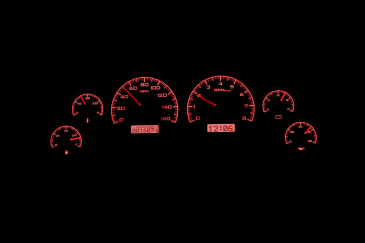 DAKOTA DIGITAL 1994- 2004 FORD MUSTANG VHX INSTRUMENTS - BLACK ALLOY FACE / RED LIGHTING