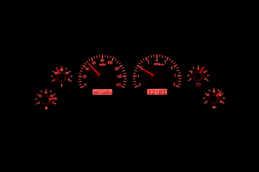 DAKOTA DIGITAL 1994- 2004 FORD MUSTANG VHX INSTRUMENTS - SILVER ALLOY FACE / RED LIGHTING