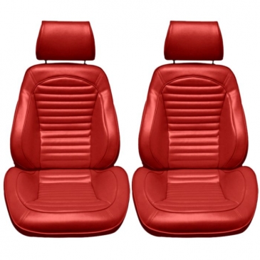 1965 FORD MUSTANG DISTINCTIVE INDUSTRIES STANDARD PROCAR TOURING II SEATS - (PAIR) RED