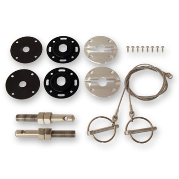 SCOTT DRAKE HOOD PIN KIT BILLET ALUMINUM