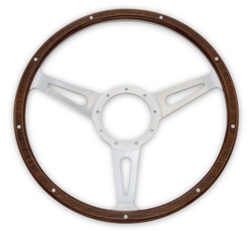 SCOTT DRAKE STEERING WHEEL CORSO FEROCE SHELBY STYLE WOOD AND ALUMINUM 15"