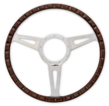 SCOTT DRAKE STEERING WHEEL CORSO FEROCE SHELBY STYLE WOOD AND ALUMINUM 15"