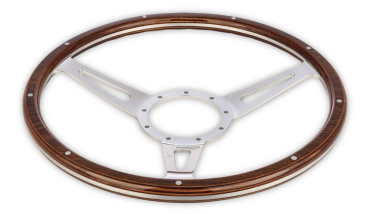 SCOTT DRAKE STEERING WHEEL CORSO FEROCE SHELBY STYLE WOOD AND ALUMINUM 15"