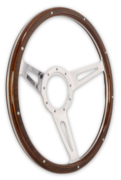 SCOTT DRAKE STEERING WHEEL CORSO FEROCE SHELBY STYLE WOOD AND ALUMINUM 15"