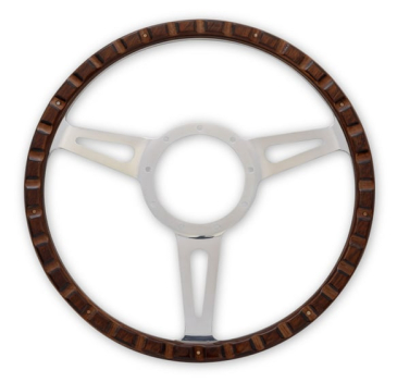 SCOTT DRAKE STEERING WHEEL CORSO FEROCE SHELBY STYLE WOOD AND ALUMINUM 14"