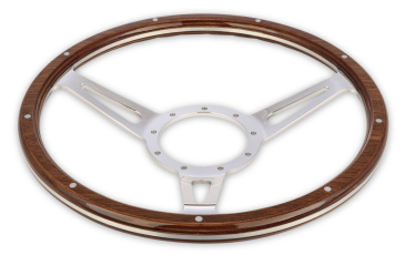 SCOTT DRAKE STEERING WHEEL CORSO FEROCE SHELBY STYLE WOOD AND ALUMINUM 14"