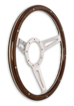 SCOTT DRAKE STEERING WHEEL CORSO FEROCE SHELBY STYLE WOOD AND ALUMINUM 14"