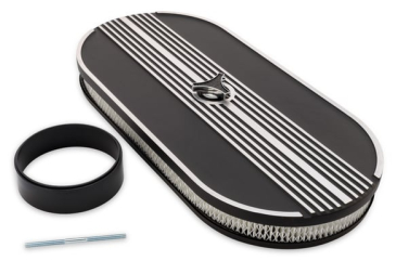 1965-73 SCOTT DRAKE ALUMINUM OVAL AIR CLEANER ASSEMBLY BLACK