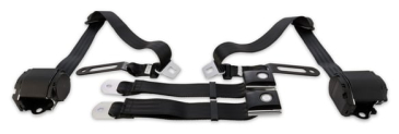 SCOTT DRAKE 3 POINT RETRACTABLE SEAT BELTS WITH VINTAGE PUSH BUTTON