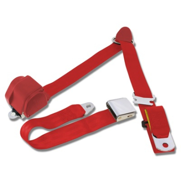 SCOTT DRAKE 1964.5-73 MUSTANG 3-POINT SEAT BELT-BRIGHT RED