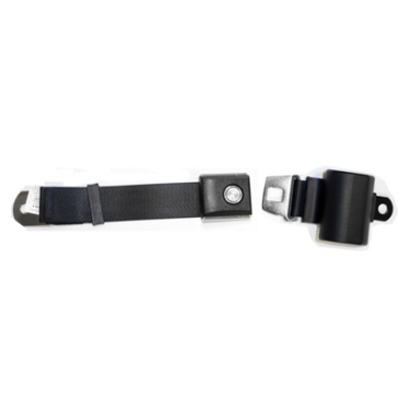SCOTT DRAKE BLACK RETRACTABLE SEAT BELT WITH STARBURST PUSHBUTTON BUCKLE